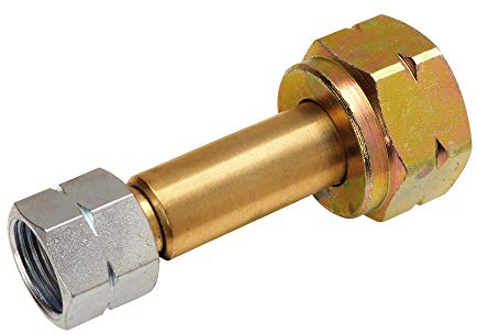 CFH Gas-Umfüllstutzen MS 754 – Umfülladapter mit Kombinationsanschluss G.5 (W 21,8 x 1,814 LH) und 3/8 LH-Ausgang – zum Befüllen der CFH 1-Liter-Stahlflasche PG 750 aus 3, 5 oder 11 kg Gasflaschen