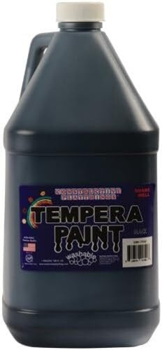 Constructive Playthings Washable Tempera Paint for Kids, Classroom Painting Supplies, 1 Gallon, Black