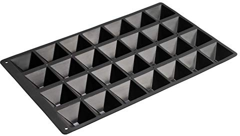 Lurch 67209 FlexiGastro Backform aus 100% BPA-freiem Platin Silikon28er Pyramide, schwarz, 53 x 32,5 cm, Gastronomie