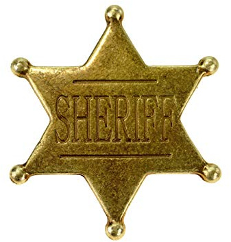 Estrella de Sheriff - placa cowboy