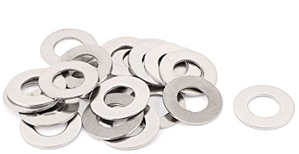 sourcing map 20 Stück Unterlegscheiben 304 Edelstahl M12 Flach Silber Ton | Karosseriescheiben, Für Schrauben Bolzen, M12, 304 Edelstahl, Flach
