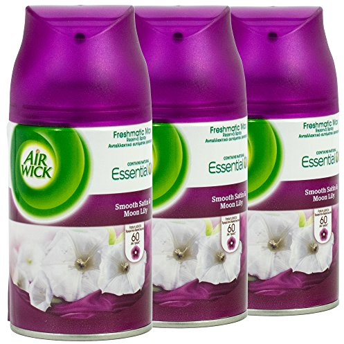 Air Wick Freshmatic Max Recharges 250ml x3 Pack - Désodorisant Automatique Satin Lisse & Lys Lune