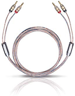 Oehlbach Twin Mix One B 200 - Lautsprecherkabel-Set versilbert 2 x 3,0 mm², mit Banana-Verbinder - Made in Germany - 2 x 2 m - glasklar