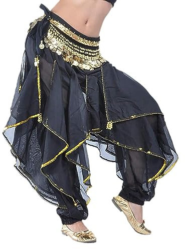 BellyLady magdans harembyxor tribal bagy arabiska halloween byxor-svart