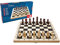 noris 606108014 Deluxe Schach, der beliebte Spieleklassiker aus Holz mit großen Holzfiguren, auch für unterwegs geeignet, ab 6 Jahren, Braun,beige