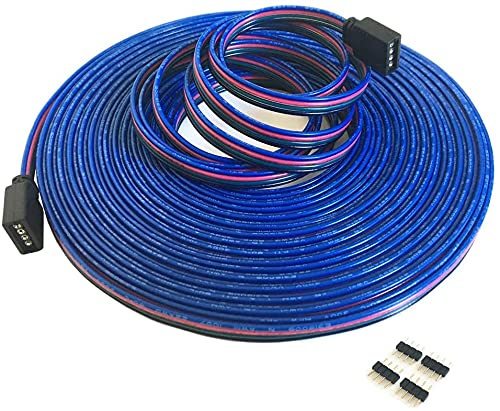 4-polig 10m RGB Verlängerungskabel Linie LED Kabel RGB Verbinder für LED-Strip-RGB5050/ RGB3528 LED Streifen Licht Band Lampe(10m/32.8ft)[Energieklasse A++]