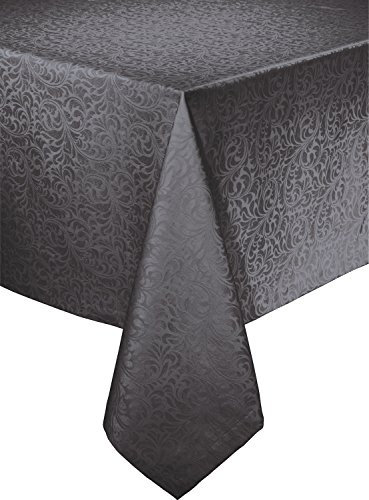 Erwin Müller Tischwäsche, Tischdecke Uni, Serie Hamm anthrazit Größe 130x190 cm - mit hochwertigem Kuvertsaum und Fleckschutz ausgerüstet