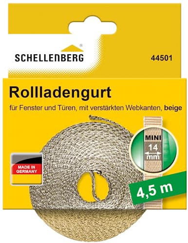 Schellenberg 44501 Cinta de persiana enrollable 14mm, 4,5m, beige