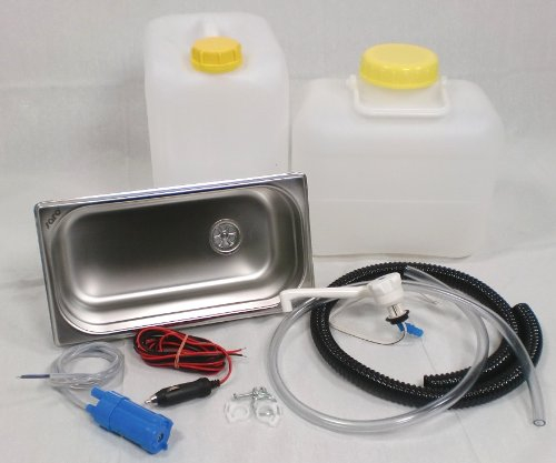 12V Wasseranlage Imbisswagen Verkaufsanhänger Campingküche Bausatz Spüle 325x176x150 Comet Novo weiß (ad-ideen)