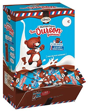 Cémoi - Distributeur L’Authentique Petit Ourson Guimauve, Chocolat au Lait – Fabriqué en France, 80 Pièces (920 kg)