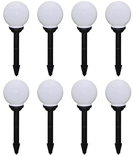 vidaXL 4x Lámparas de Suelo de Jardín en Forma de Bola 15 cm LED Energía Solar