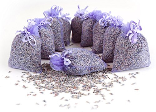 Quertee 5 x Lavendelsäckchen mit französischen Lavendel - Insgesamt 50 g Lavendelblüten - Mottenschutz und Duft im Kleiderschrank