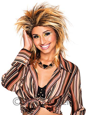 Womens Foxy Rocker Gold Wig (1 Pc.) - Stylish Design, Costume Parties, Cosplays, Music Festivals, & Retro-Themed Events Halloween Halloween