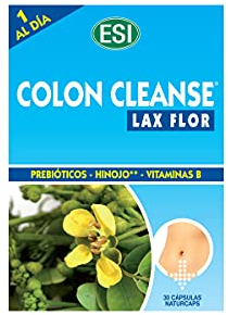 COLON CLEANSE LAX FLOR – Complemento con Fibra Prebiótica y Extractos Naturales – Frángula, Cáscara Sagrada, Sen y Malva – Contribuye al Tránsito Intestinal y Bienestar Digestivo