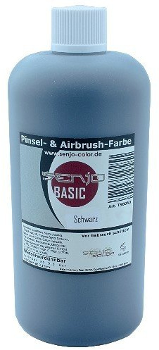 Senjo Color Basic Bodypainting I color de cara y cuerpo I cosméticos I carnaval, cosplay, disfraces I 500 ml I Negro