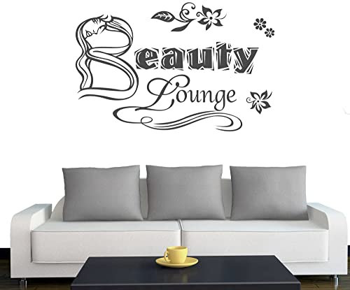 Klebesüchtig A188 Türtattoo - Wandtattoo Beauty Lounge 60cm x 26cm anthrazit - Dekoration - Bad - Wohnzimmer - Aufkleber - Wandsticker