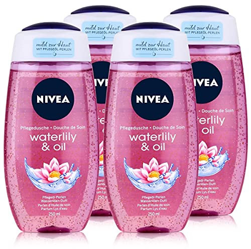 Nivea Water Lily & Oil Shower Gel, Shower Gel, 4 x 250 ml