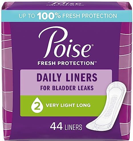 Poise Liners, Discreet Bladder Protection Long and Very Light 44 ea