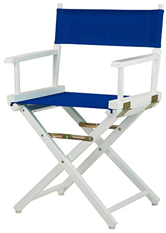 Casual Home 18 Director's Chair White Frame with Royal Blue Canvas