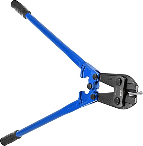 S&R Bolzenschneider 750 mm, Schneiden von Bolzen, Stiften, Drähte, Gitter aus Metall bis 12 mm, gehärteter Chrom Molybdän Stahl, Professional, hohe Hebelwirkung durch lange Arme