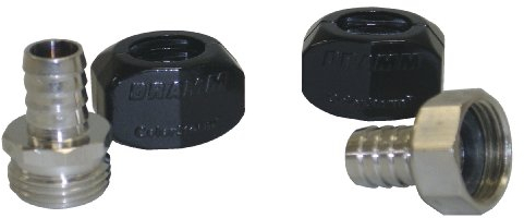 Dramm 5/8 Hose End Mender Set with Male & Females Ends, Replace Stripped or Worn Out Hose Ends, Silver/Black