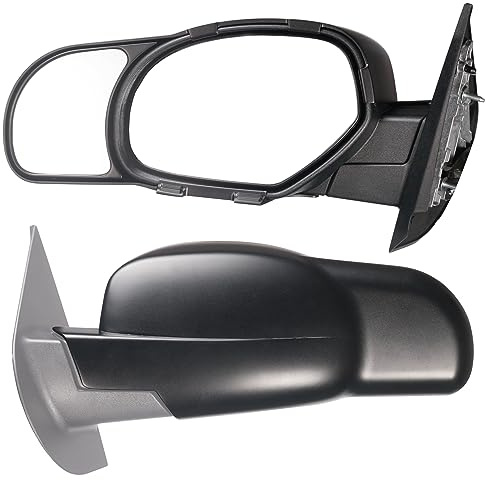 K SOURCE Snap & Zap 80900 Custom Fit Towing Mirror for 2007-2014 Escalade, Silverado 2500, 3500, Suburban, Tahoe, Sierra 2500, 3500, Yukon, 2007-2013 Avalanche, Silverado 1500, Sierra 1500, 2009-2013 Sierra/ Silverado Hybrid,Patented