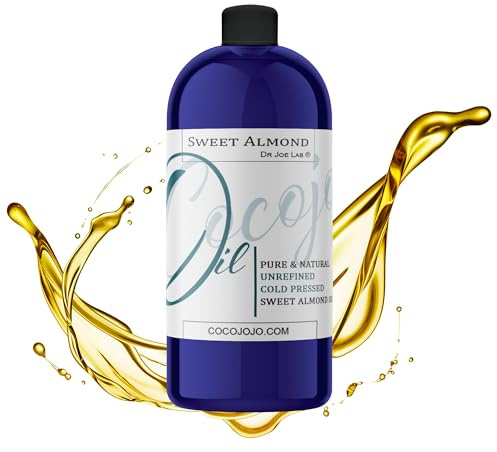 cocojojo Sweet Almond Oil - Face Skin Hair Cold Pressed 32 oz Natural Pure Massage Antioxidant Extra Virgin Unrefined