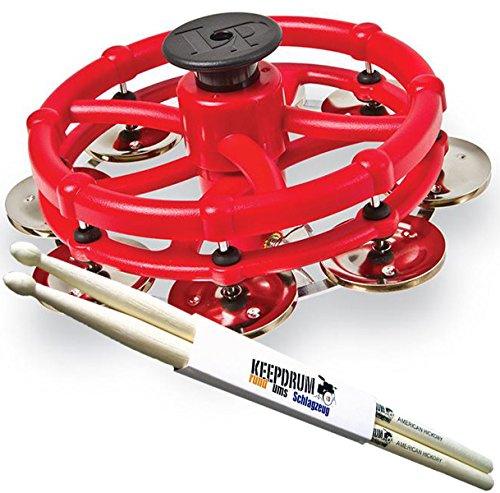 LP Latin Percussion LP 193 Click Hi-Hat Tambourin Schellenkranz + keepdrum Drumsticks 1 Paar