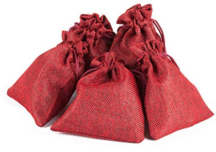 pajoma® Adventskalender zum Befüllen – 24 Jutebeutel rot | wiederverwendbare Stoffbeutel aus Natur-Jute | nachhaltige Geschenkverpackung Weihnachten & Bastelset DIY