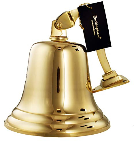 Nagina International Buckingham 17,5 x 22,5 cm, Messing massiv, Schiff/Last Orders/Pub /, zur Befestigung an der Wand, Gold