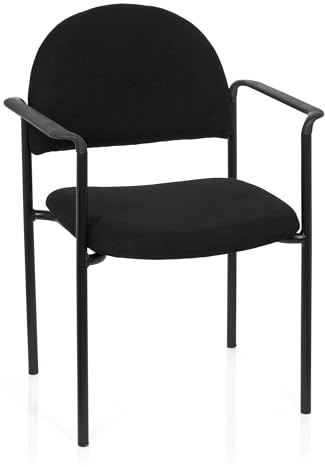 hjh OFFICE Conference chair Visitor's chair XT 700 Fabric padded with armrests sturdy Black/Black