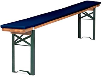 TexDeko® Bierbankauflage gepolstert 220x25x2cm waschbar mit Reißverschluss für Bierzeltgarnitur Härtegrad Mittelhart RG23 Bequeme Bankauflage zum selber aufziehen (Dunkelblau)