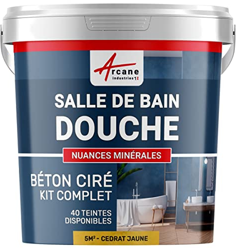 Kit für gewachsten Beton im Badezimmer: Wasserdichter Putz - NUANCES MINERALES Cedrat Gelb - 5 m² (in 2 schichten)