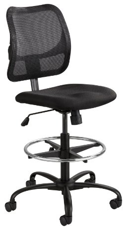Safco Vue Office Chair, Heavy Duty Stool, 250 lbs Capacity, Ergonomic Mesh Back, 360 Swivel Seat, 5-Star Base, Black