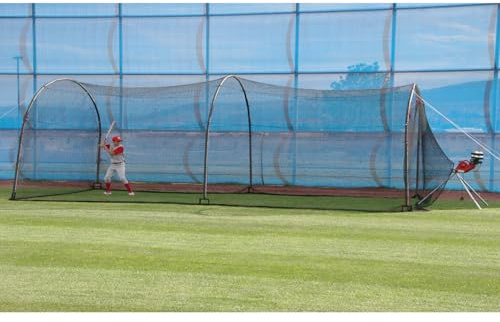 Heater Sports Xtender 30' Baseball & Softball Batting Cage Net & Frame (Machine NOT Included) - Durable Fiberglass Frame and Polyester Netting | Ideal for Batting Training for Kids, Teens, & Adults