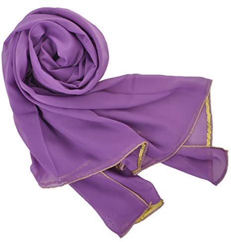 BellyLady Splendido velo di danza del ventre in chiffon fatto a mano per esercitarsi, viola., Taglia unica