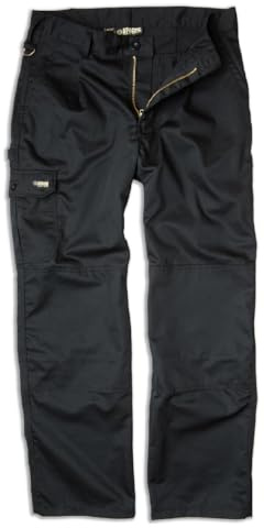 Apache Workwear APIND BLK Cargo Trouser | Mens Black Trousers | 38W x 29L | Multi feature pockets, hammer loop, knee pad pocket, workwear pants, durable build, all season wear