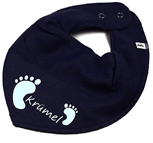 HALSTUCH mit Namen oder Text personalisiert für Baby oder Kind aus Baumwolle in Einheitsgröße Füßchen