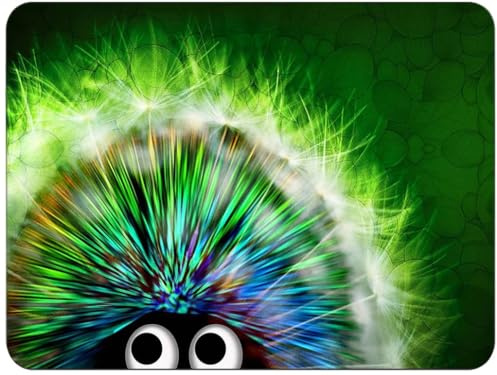 Silent Monsters Tapis de Souris L 36 x 25 cm, Mouse Pad, hérisson Vert, Tapis de Souris en Tissu, antidérapant, Silencieux, Le Jeu vidéo, Bureau, Home Office, Lavable, Enroulable, découpé au Laser