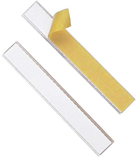 Durable Beschriftungsfenster Labelfix, selbstklebend, für Etiketten 200 x 20 mm, transparent, Packung à 10 Stück, 802019 | Regalschilder aus Kunststoff, 200 x 20 mm, seitlich offen, zuschneidbar, inkl. EDV-Einsteckschilder