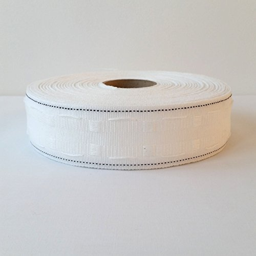 Discover Lifestyle & Fashion Fabrics 50mm / 2” Wide Standard Pencil Pleat Header Curtain Tape - Choice of Lengths (10 Metre)