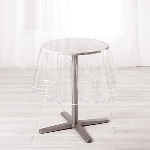 douceur d'Intérieur Linea decorazione Garden tovaglia, PVC, bianco, Diametro: 180 cm