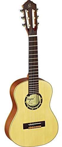 Ortega Guitars 1/4 Konzert Gitarre – Family Series – Inklusive Gig Bag – Fichte, Mahagoni, Natur (R121-1/4)