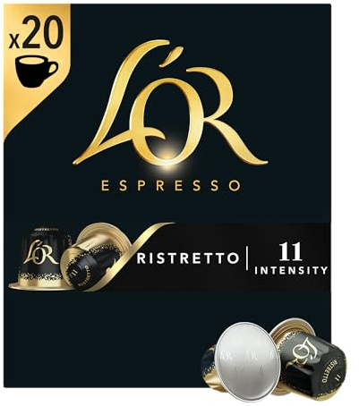 L'OR Kaffeekapseln Ristretto, frisch & würzig, Intensität 11/13, 20 Getränke, Nespresso* kompatible Kaffee Kapseln, 20 Kapseln