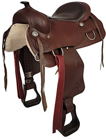 A&M Reitsport Västerländsk sadel Atlanta av buffelläder hög kvalitet ren sadel ny, storlek: 40 cm