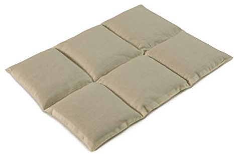 Cuscino con semi di colza 40x30 6 compartimenti - naturale - Cotone Bio - Cuscino termico. Per la schiena, lo stomaco e molto altro