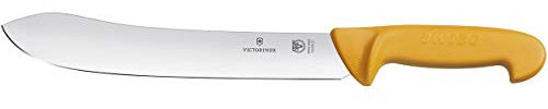 Victorinox, 5.8436.22, Swibo, Schlacht- und Bankmesser, Extra scharfe Klinge, mit geradem Schliff, robuster Kunststoff-Griff, Orange, Made in Switzerland, Spülmaschinengeeignet