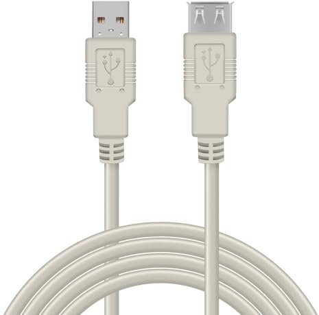 Waytex 11350 Rallonge Câble USB 2.0 Mâle A vers Femelle A 5,00 m, Gris, pour imprimante, scanner, webcam, souris, clavier et tous périphériques USB