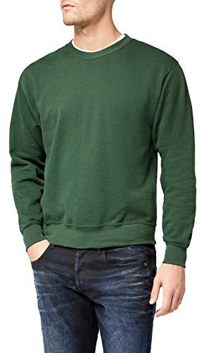 Fruit of the Loom Men's Set-In Classic Sweater, Bottle Green, Medium - B
