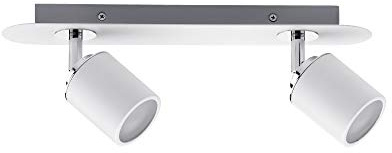Paulmann 66718 Spotlight Tube IP44 max 2x10W GU10 Weiß/Chrom 230V Metall 667.18 Deckenleuchte Lampe LED Deckenlampe Deckenstrahler ohne Leuchtmittel
